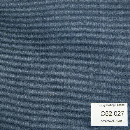 [ Hết hàng ] C52.027 Kevinlli V3 - Vải Suit 50% Wool - Xanh Dương Trơn